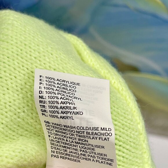 The North Face Unisex Reversible Beanie Hat Teal & Lime Acrylic One Size - Picture 5 of 6